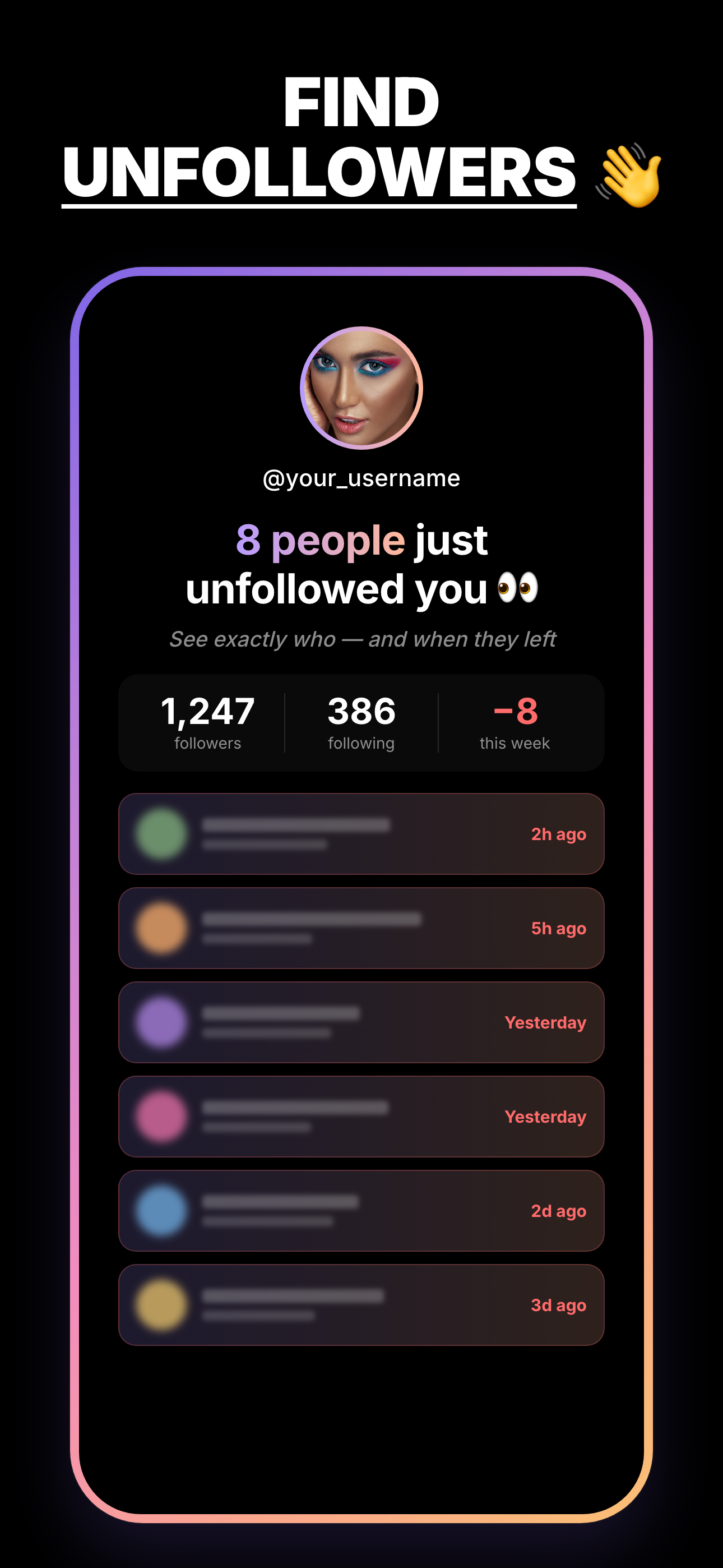 Find Instagram unfollowers